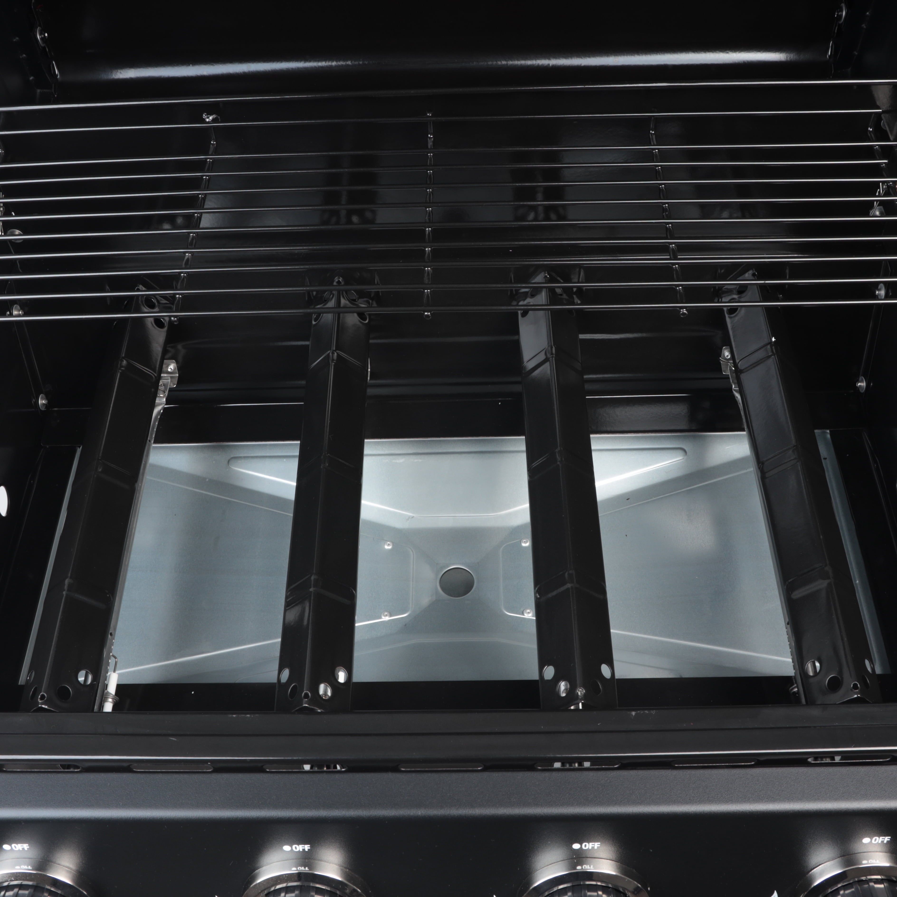 4-Burner Propane  Gas Grill with Side Burner, Stainless Steel & Black