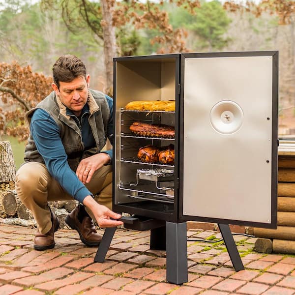 30 in. Analog Electric Smoker in Black with 3 Racks