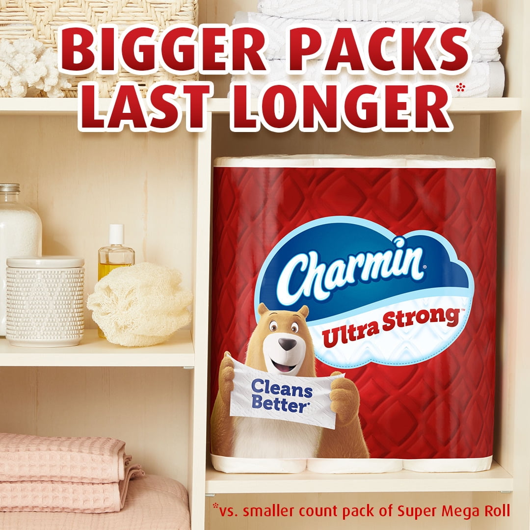 Charmin Ultra Strong Toilet Paper, 12 Super Mega Rolls