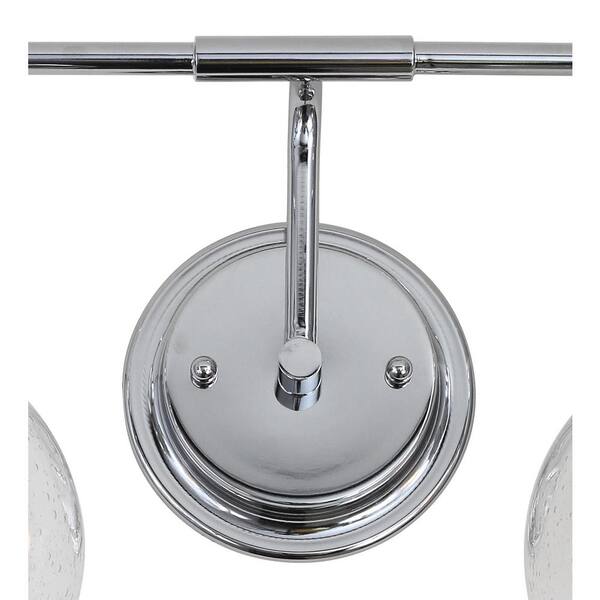 Shirley 34 in. 4-Light Metal/ Bubbled Glass Chrome Vanity Light