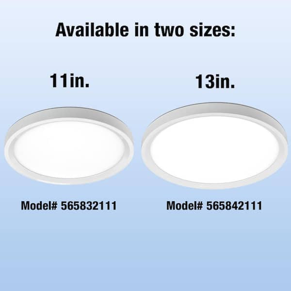 13 in. Low Profile White Closet Light LED Flush Mount Ceiling Light 1350 Lumens 17-Watts 3000K 4000K 5000K Dimmable