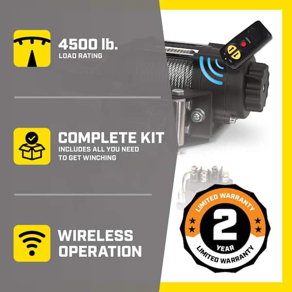 Power Equipment 4500 lbs. ATV/UTV Wireless Winch Kit