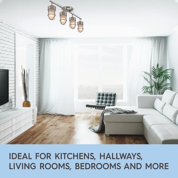 Miles 2.3 ft. 4-Light Brushed Nickel and Chrome Detail Track Lighting Kit