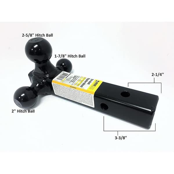 Black Hollow Shaft Triple Ball Mount