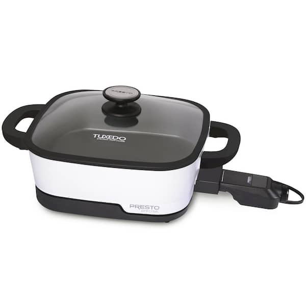 Presto 12 in. Tuxedo White Electric Skillet Multi-Cooker