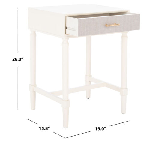 SAFAVIEH Estella 1-Drawer Accent Table | White |