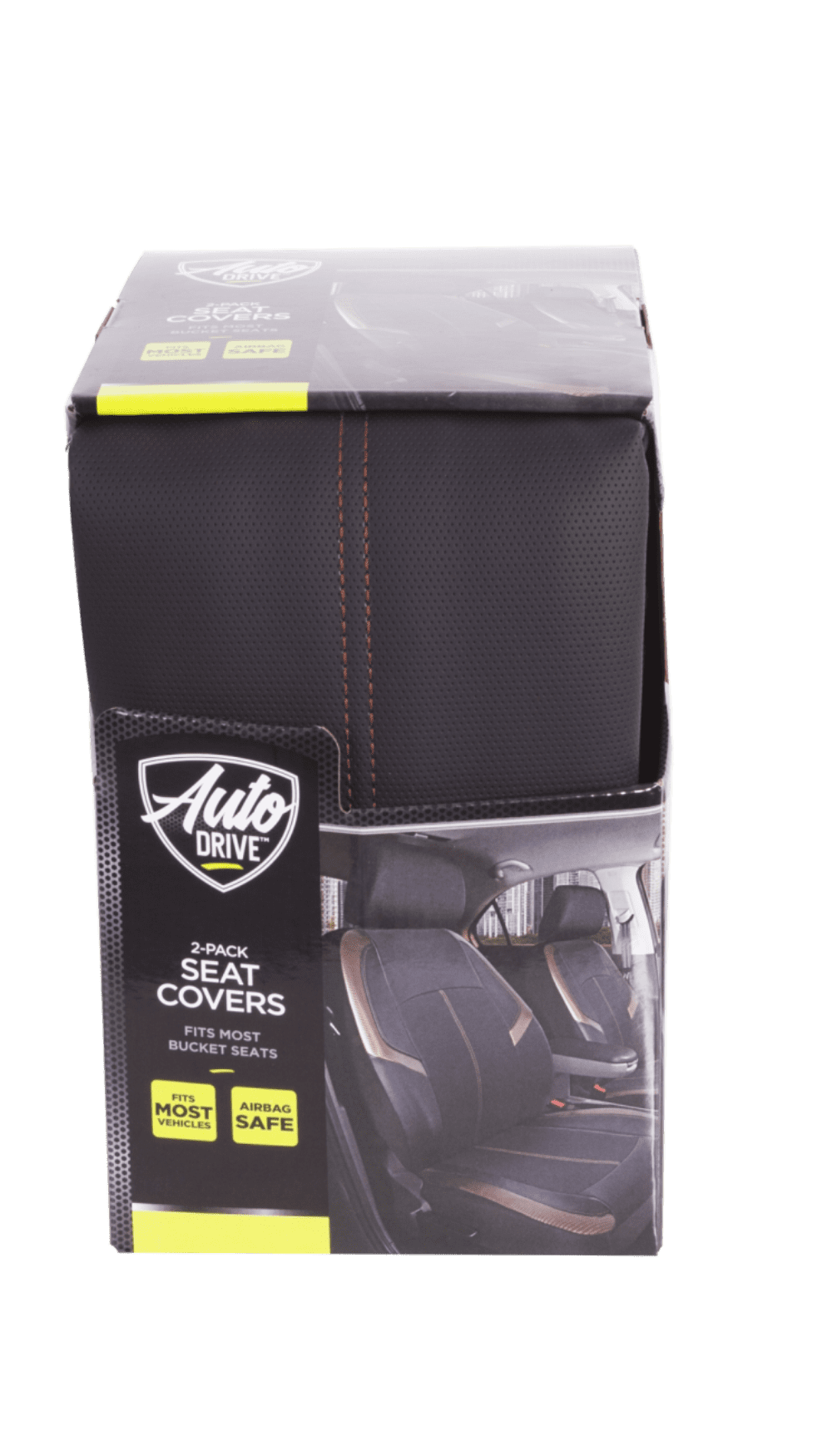 Auto Drive 2 Piece Carbon Fiber High Back Seat Covers Leather Copper, Universal Fit, 1902SC32