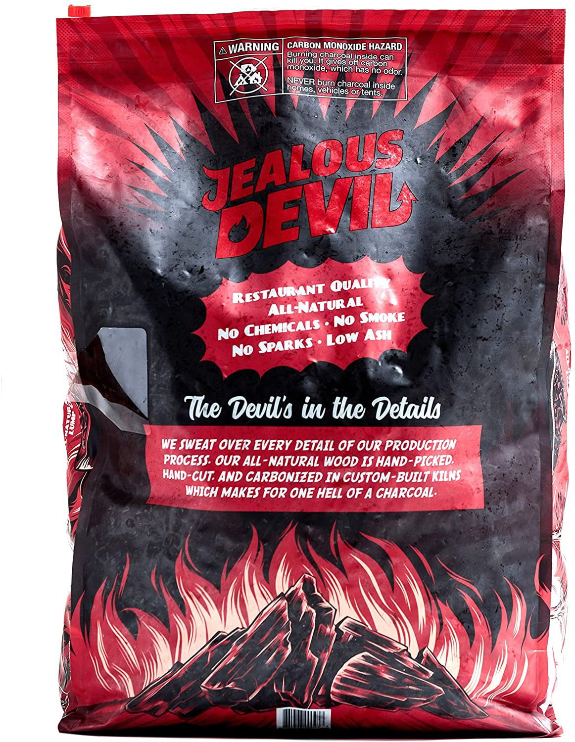 Jealous Devil 100% Natural Hardwood Lump Charcoal Quebracho Blanco - Restaurant Quality 20-Pounds