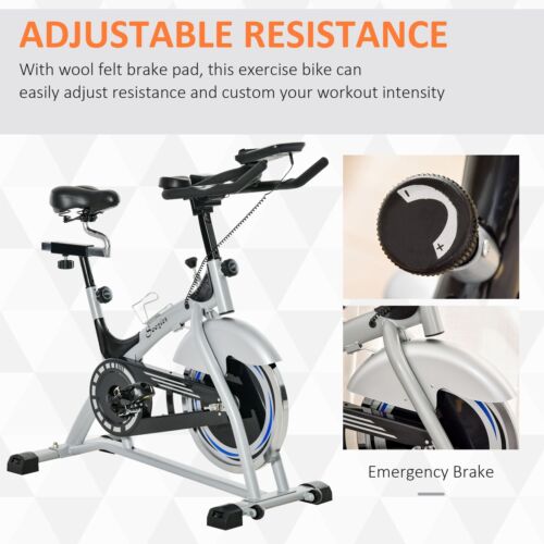 Home Gym Bike 33lb Flywheel Stationary Cycling Bicycle w/ Adjustable Resistance