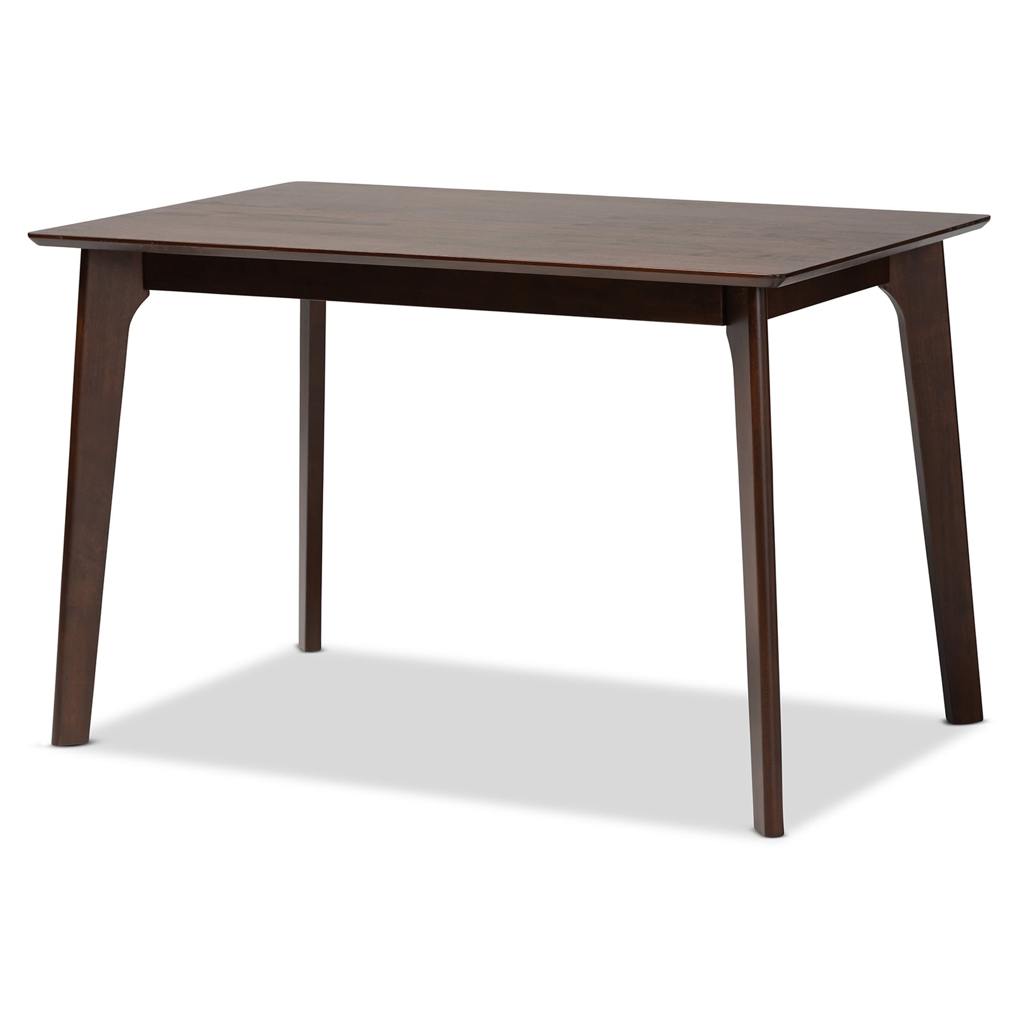 Baxton Studio Amara Mid-Century Modern Cream Fabric and Dark Brown Finished Wood 5-Piece Dining Set