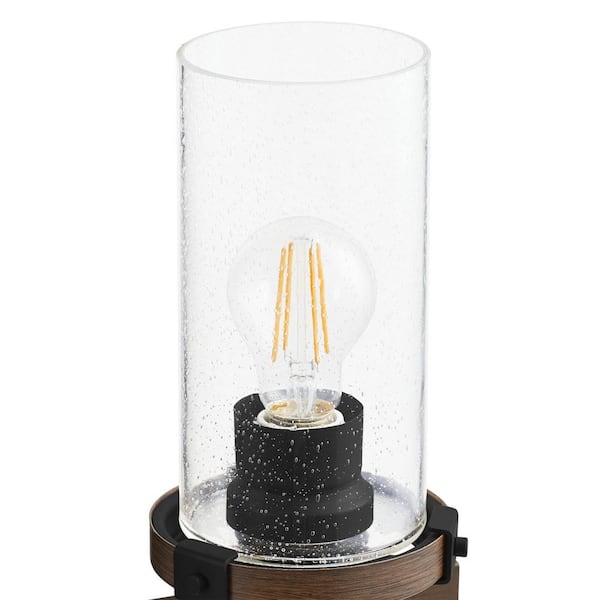 Richland 24 in. W 3-Light Dark Bronze Vanity Light Clear Seedy Glass