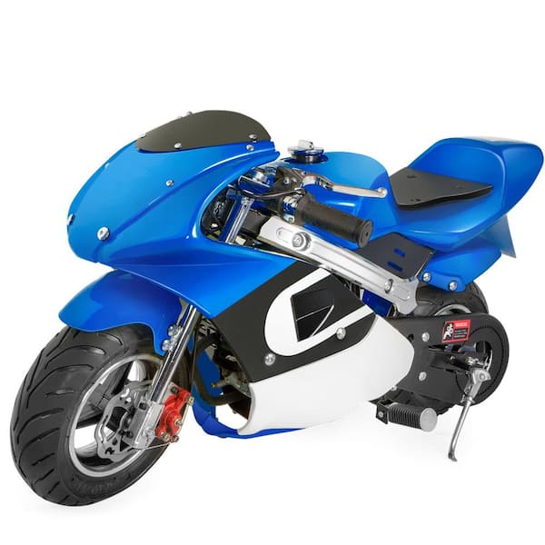 High Performance Mini Motorcycle 4 Stroke 40cc Blue/White Pocket Mini Bike