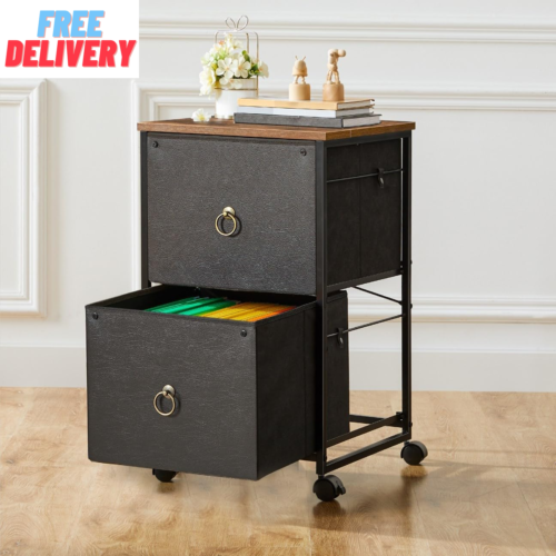 2-Drawer Mobile File Cabinet, Vertical Filing Cabinet, Office Cabinet,