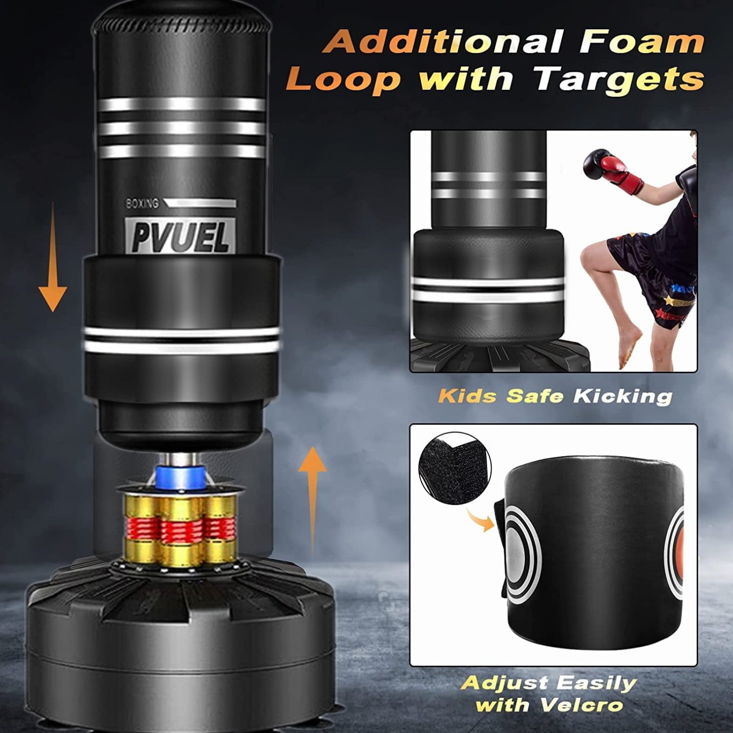 Freestanding Punching Bag 68'' - 200lb Heavy Boxing Bag with Suction Cup Base for Adult Youth Women Men