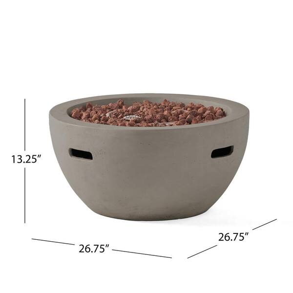 Tulip Light Gray Stone Fire Pit Bowl (No Tank Holder)
