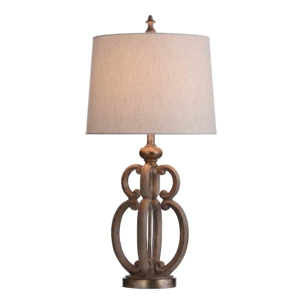 34 in. Tuscana Cream Table Lamp with Antique Distressed Finish