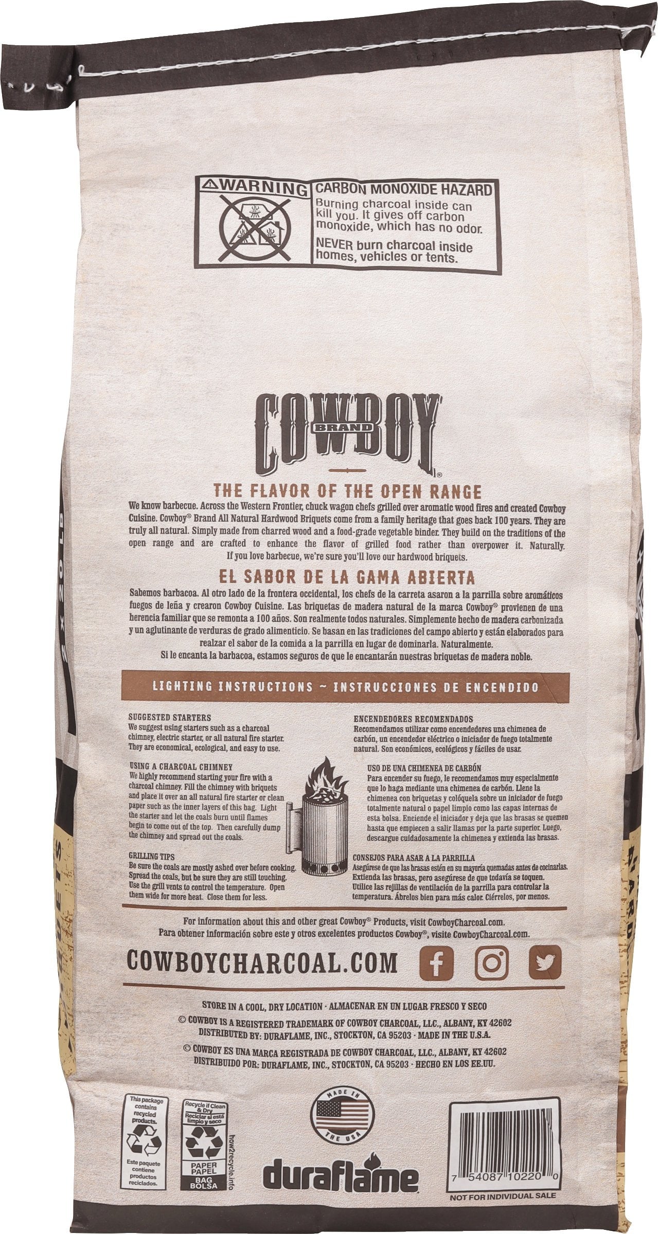 Cowboy Hardwood Charcoal Briquets, 20 Pounds Each (Pack of 2, 40 Pound Total)