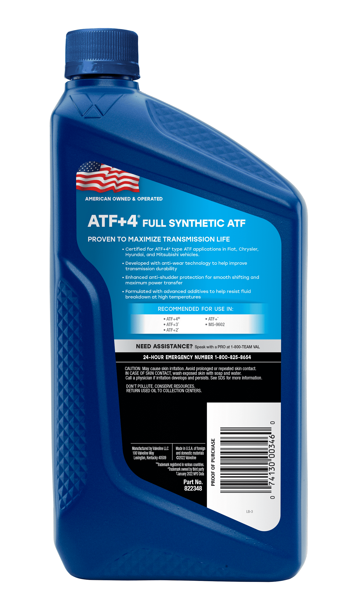 Valvoline ATF +4 Full Synthetic Automatic Transmission Fluid 1 QT
