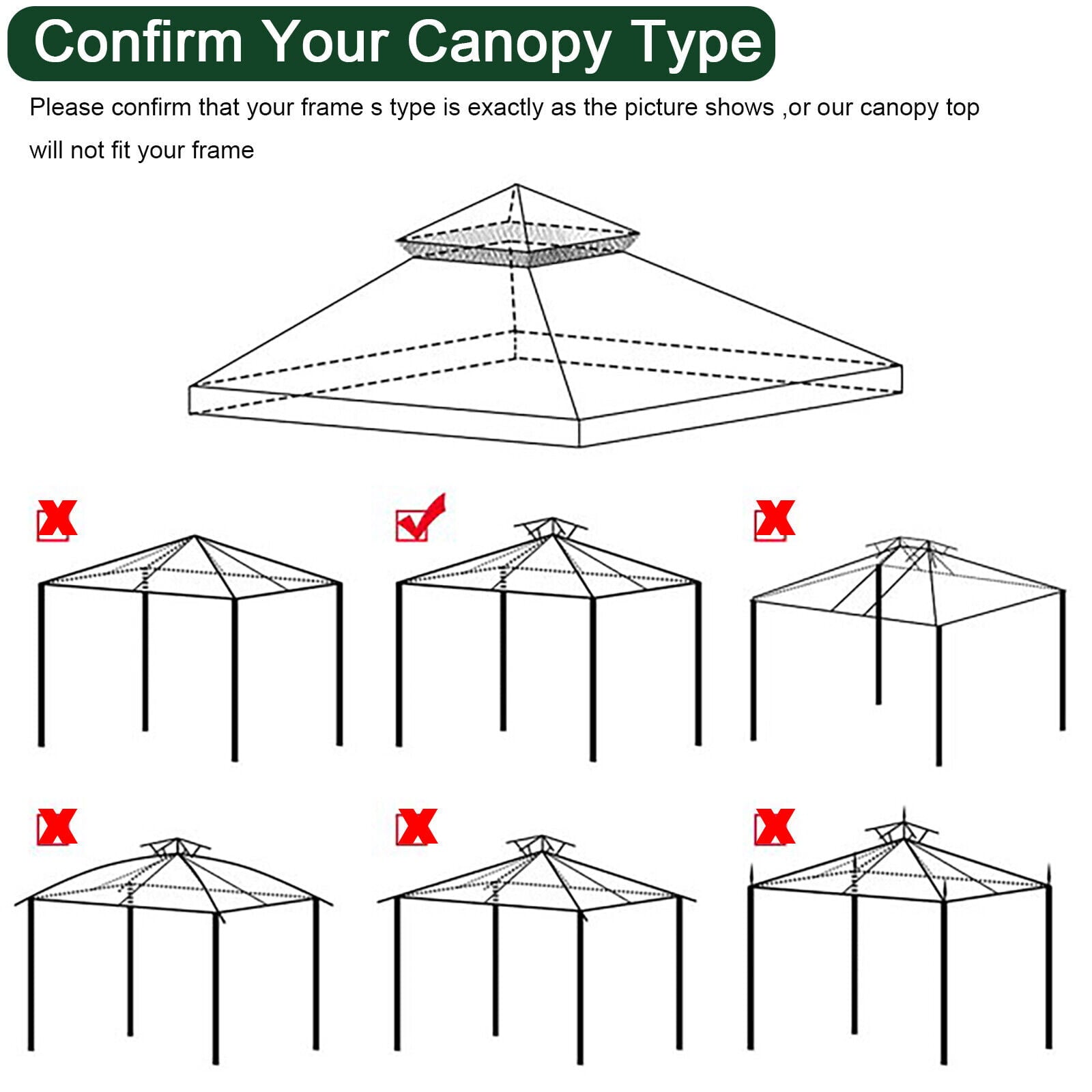 Lovote 10FTx10FT 300D Replacement Canopy Top Patio Pavilion Gazebo 9.84 ft Tent Sunshade Cover Anti-UV Roof Sunshade Coffee