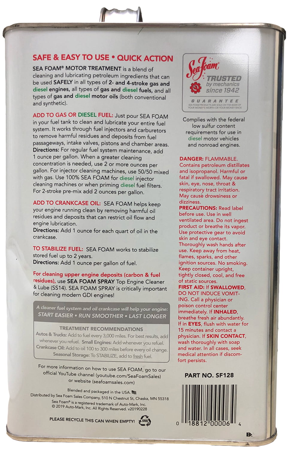 SEAFOAM SF000128 Motor Treatment