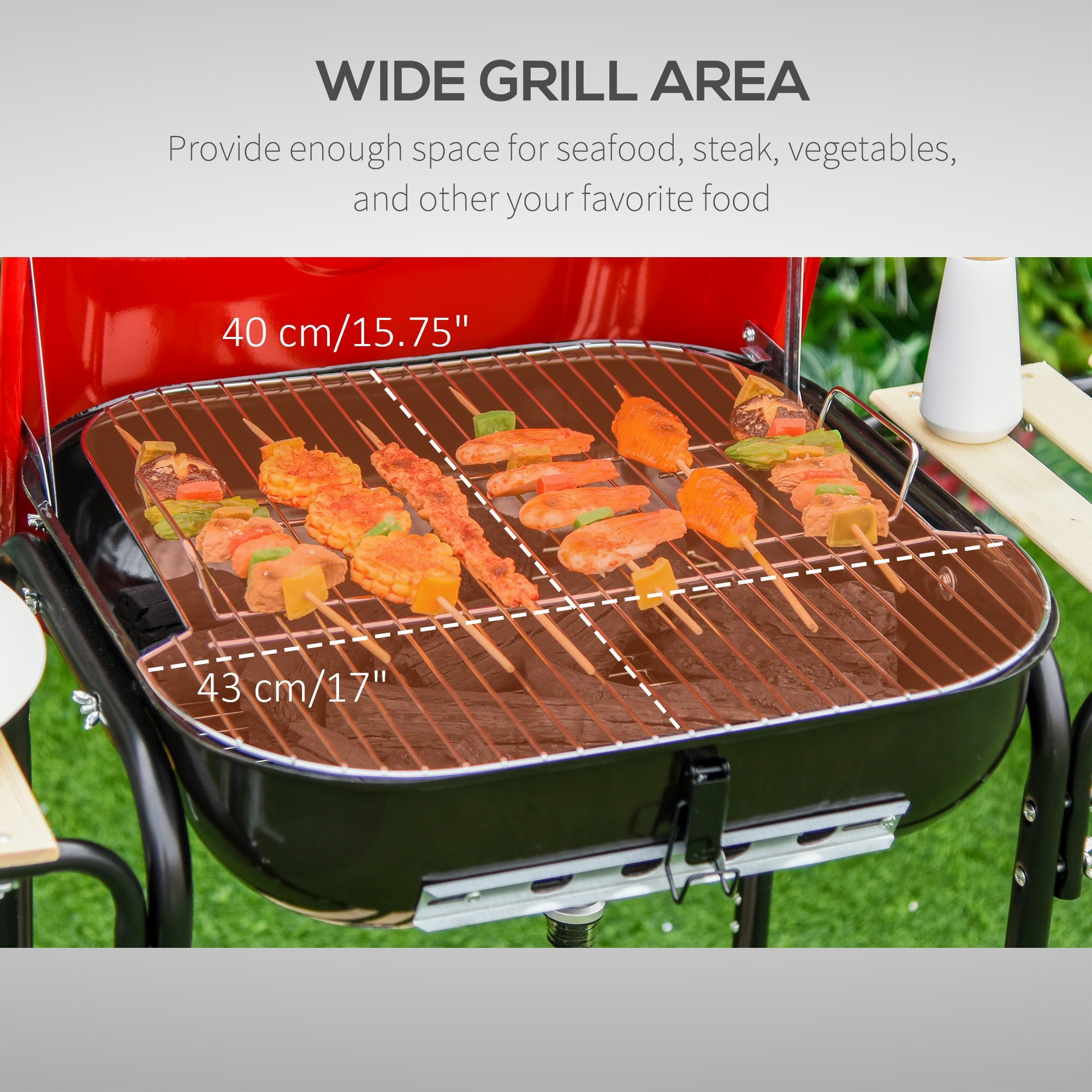 19¡± Steel Porcelain Portable Outdoor Charcoal Barbecue Grill