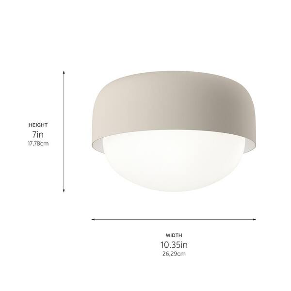 Canopy 10.35 in. 1-Light Greige Modern Hallway Convertible Flush Mount Ceiling Light