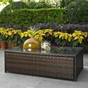Crosley Furniture CO7201-BR Palm Harbor Outdoor Wicker Glass Top Table