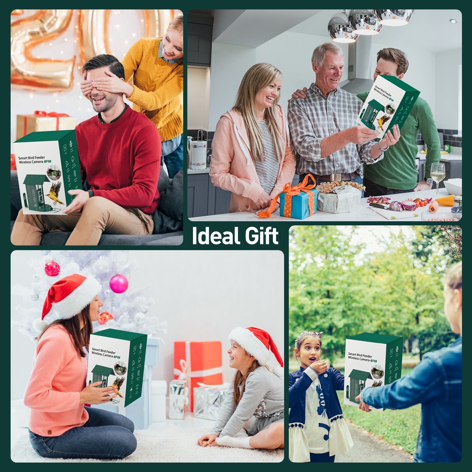 SOLIOM BF08 Smart Bird Feeder Camera with AI Identify Bird Species, Wild Bird Watching Cam, Live View, Instant Notifications, 5W Solar Panel -Metal Case