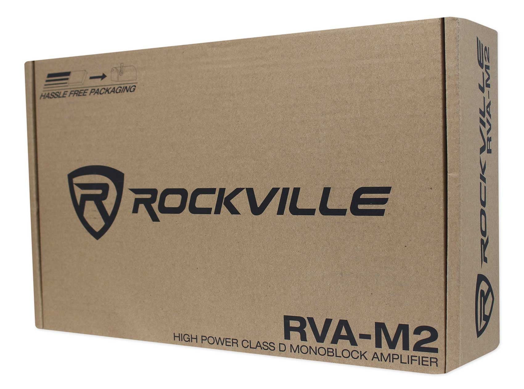 Rockville RVA-M2 2500w Mono 1 Ohm Car Amplifier+Bass Remote+Amp Wire Kit