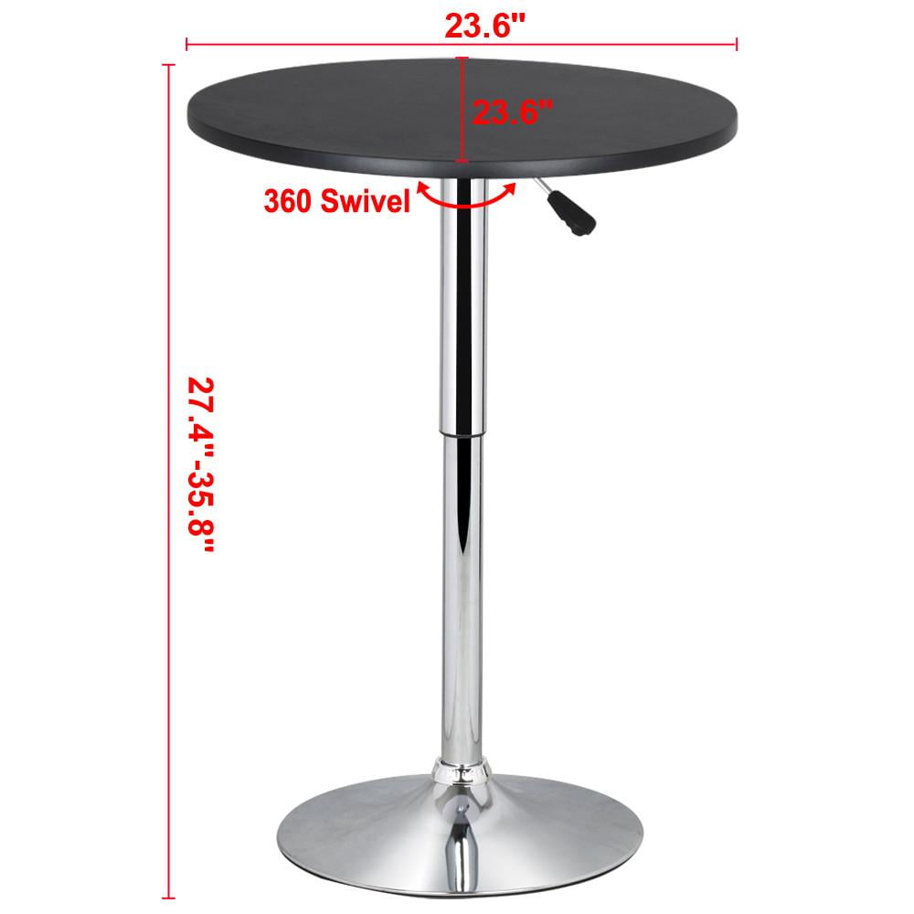 Topeakmart 27.5”- 36” Height Adjustable Modern Pub Table with 360° Swivel MDF Top, Black
