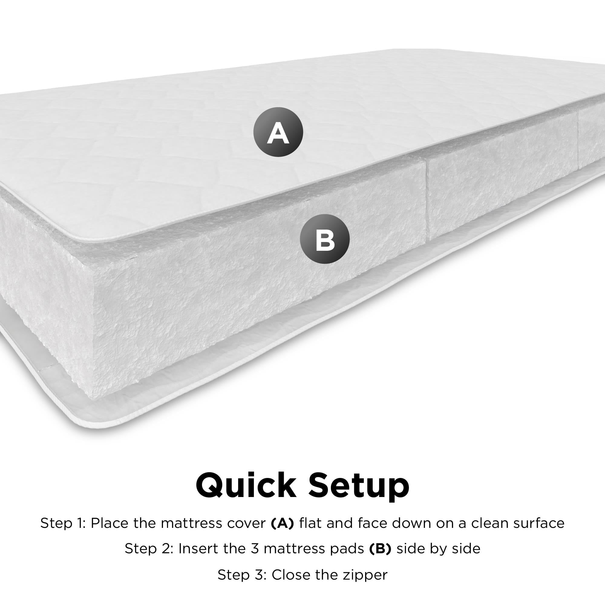 Sleep 6 Inch Thermobonded High Density Polyester Fill Mattress, Twin Size