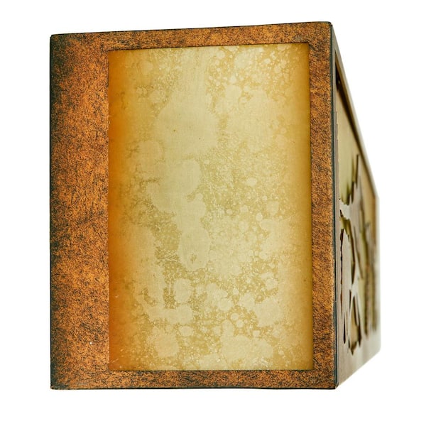 Ansley Pine 24 in. 3 Light Rustic Bronze Vanity Light Bar with Sunset Glass