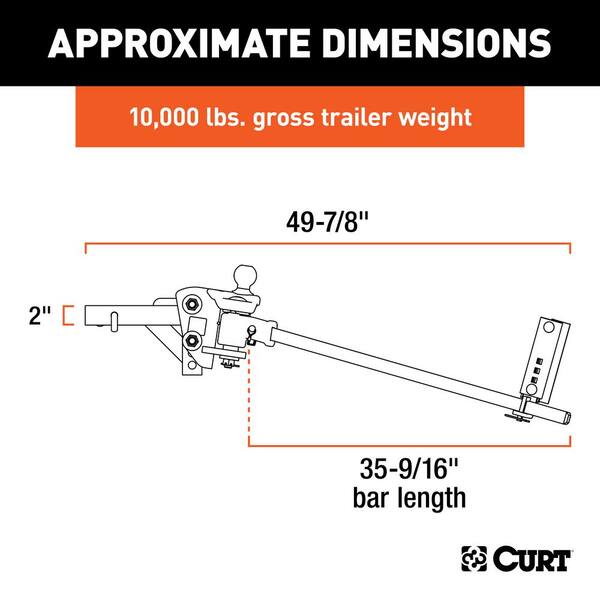 TruTrack Trunnion Bar Weight Distribution System (8K - 10K lbs., 35-9/16 in. Bars)