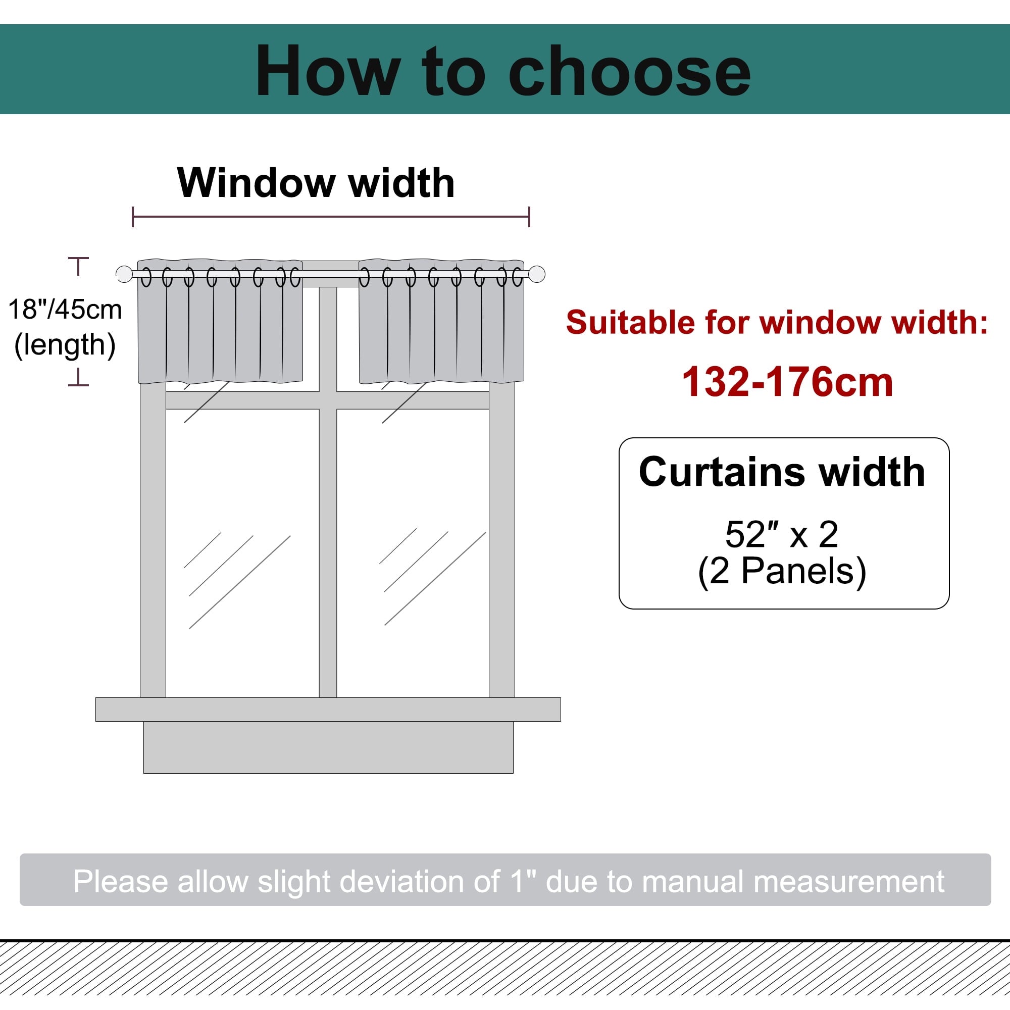 PiccoCasa 2 Panels Kitchen Linen Look Blackout Curtains Light Gray 52