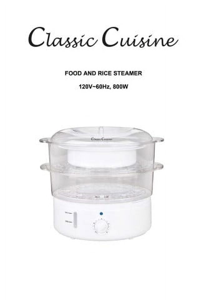 Classic Cuisine 2-Tier Electric Vegetable Steamer and Rice Cooker with Timer