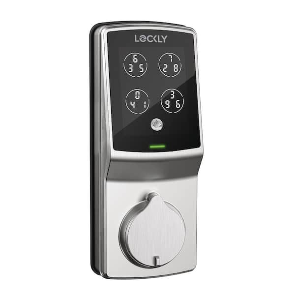 Secure Pro Satin Nickel Deadbolt WiFi Smart Lock with 3D Fingerprint, Hack-proof Keypad, Mobile app, Alexa/Hey Google