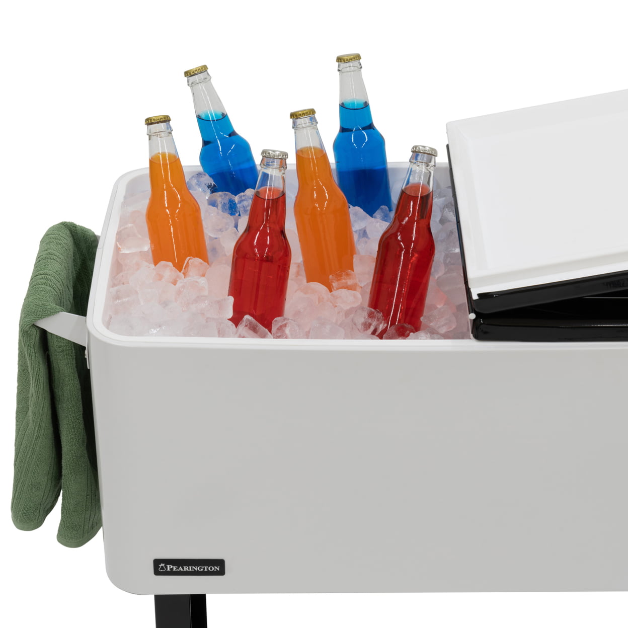 80 Qt. White And Black Chest Cooler With Bottle Opener