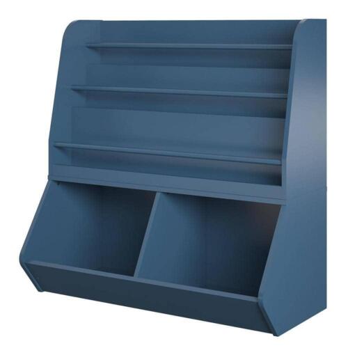 Ameriwood Home Kids Bookshelve Navy 3-Shelf Case+Toy Storage+Partic<wbr/>le Board Blue