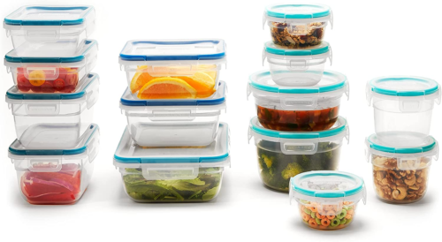 Total Solutions 28-Pc Plastic Food Storage Container Set, Pantry Organization an