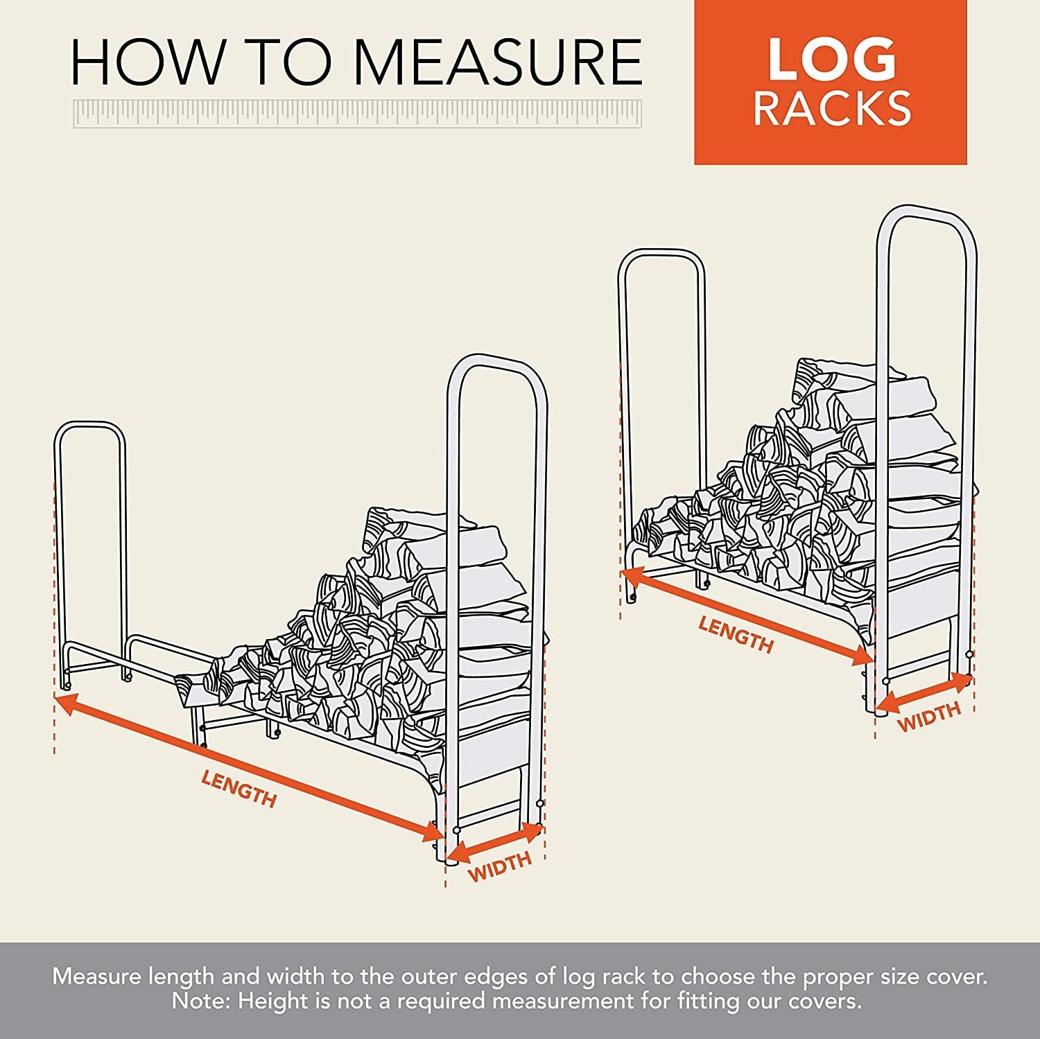 Modern Leisure Monterey 4' Outdoor Log Rack Cover, Black