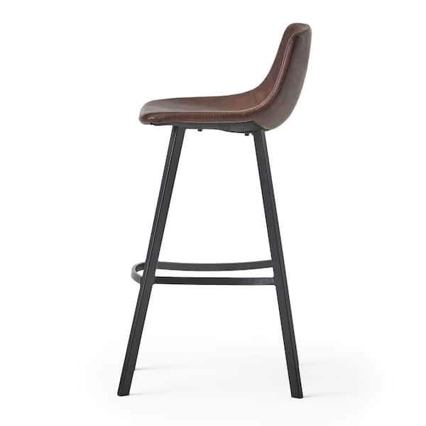 Dax 30 in. Brown and Black Bar Stool (Set of 2)