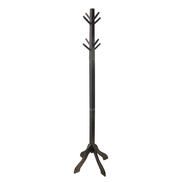 Solid Acacia Wood Black Hall Tree