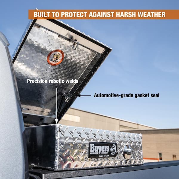 18 in. x 20 in. x 71 in. Diamond Tread Aluminum Gull Wing Top Mount Truck Tool Box