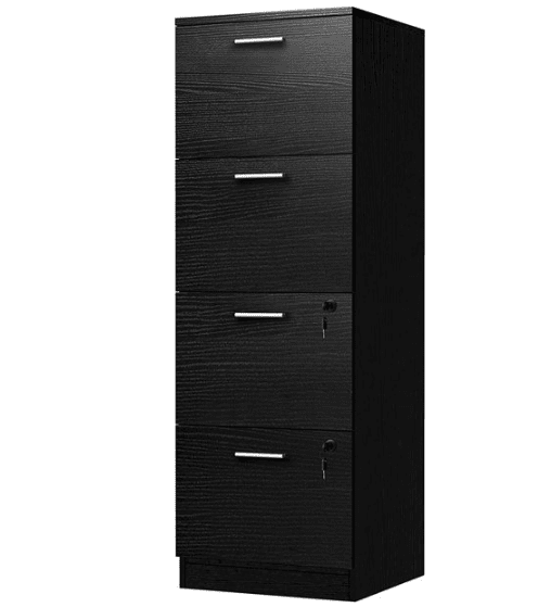 DEXTRUS 4-Drawer Wood File Cabinet with Lock, 15.86