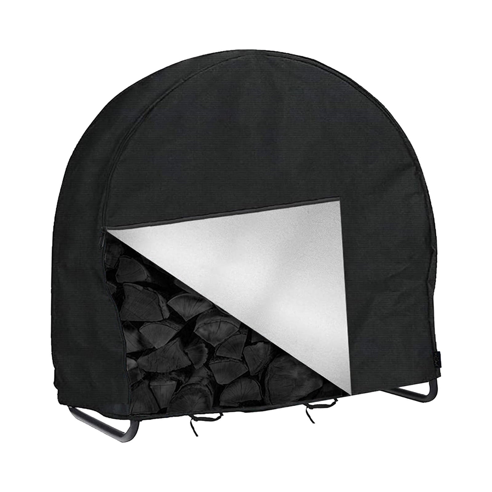 loopsun Firewood Log Hoop Cover,Outdoor Heavy Duty Oxford Waterproof And Weather Resistant Patio Log Rack Cover,Waterproof Firewood Cover With Openable