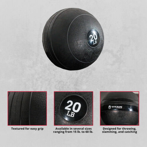 Titan Fitness Rubber Slam Ball 20 lb. Spike Exercise