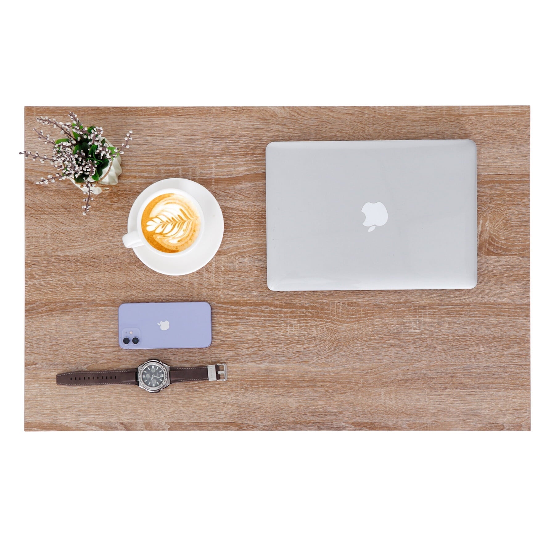 HomGarden Industrial Rectangle Wood Coffee Table Metal Cocktail Table, Natural