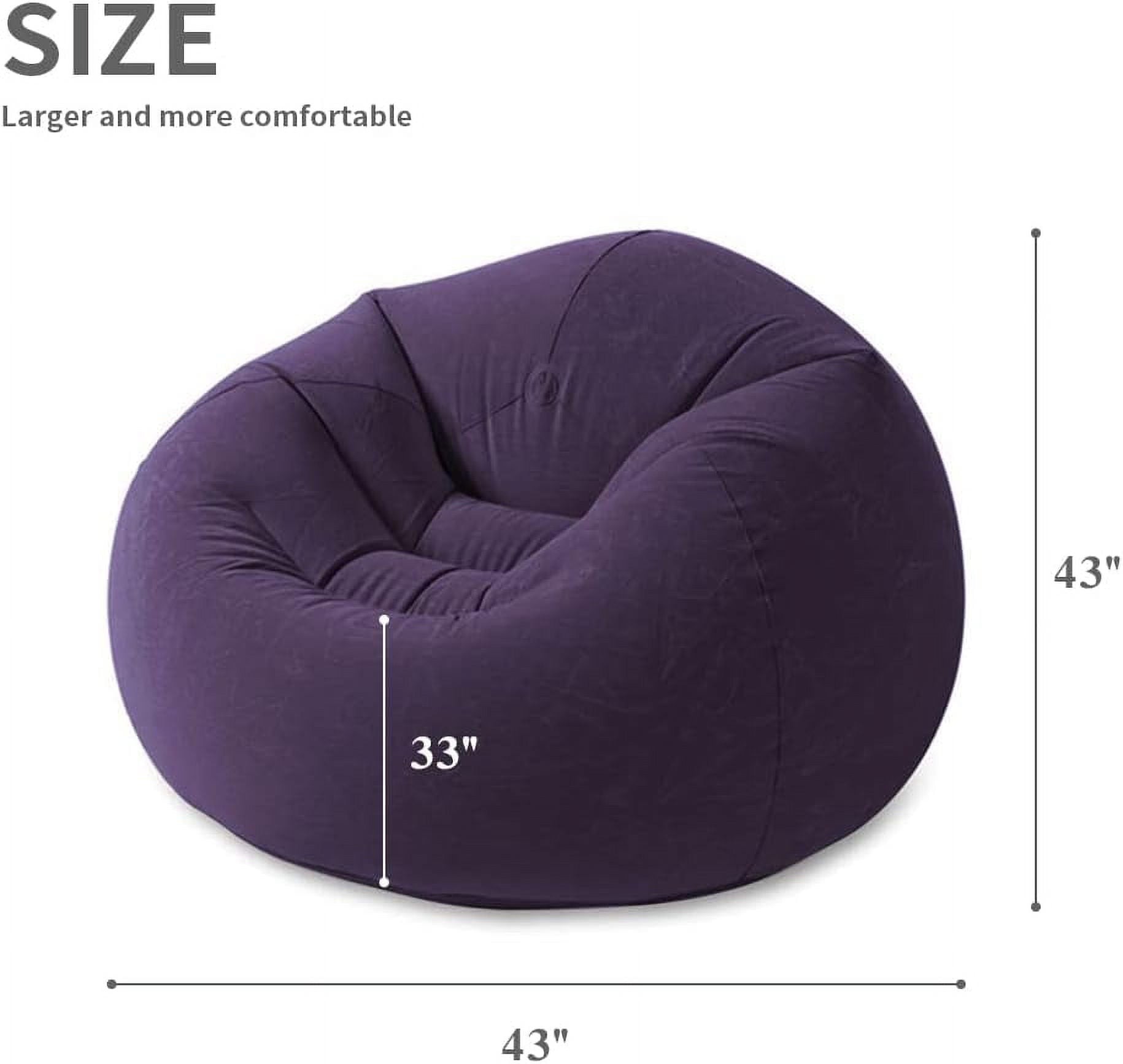 Inflatable Deck Chair with Air Pump, Lounger Sofa for Indoor Living Room Bedroom, Chaise Lounges