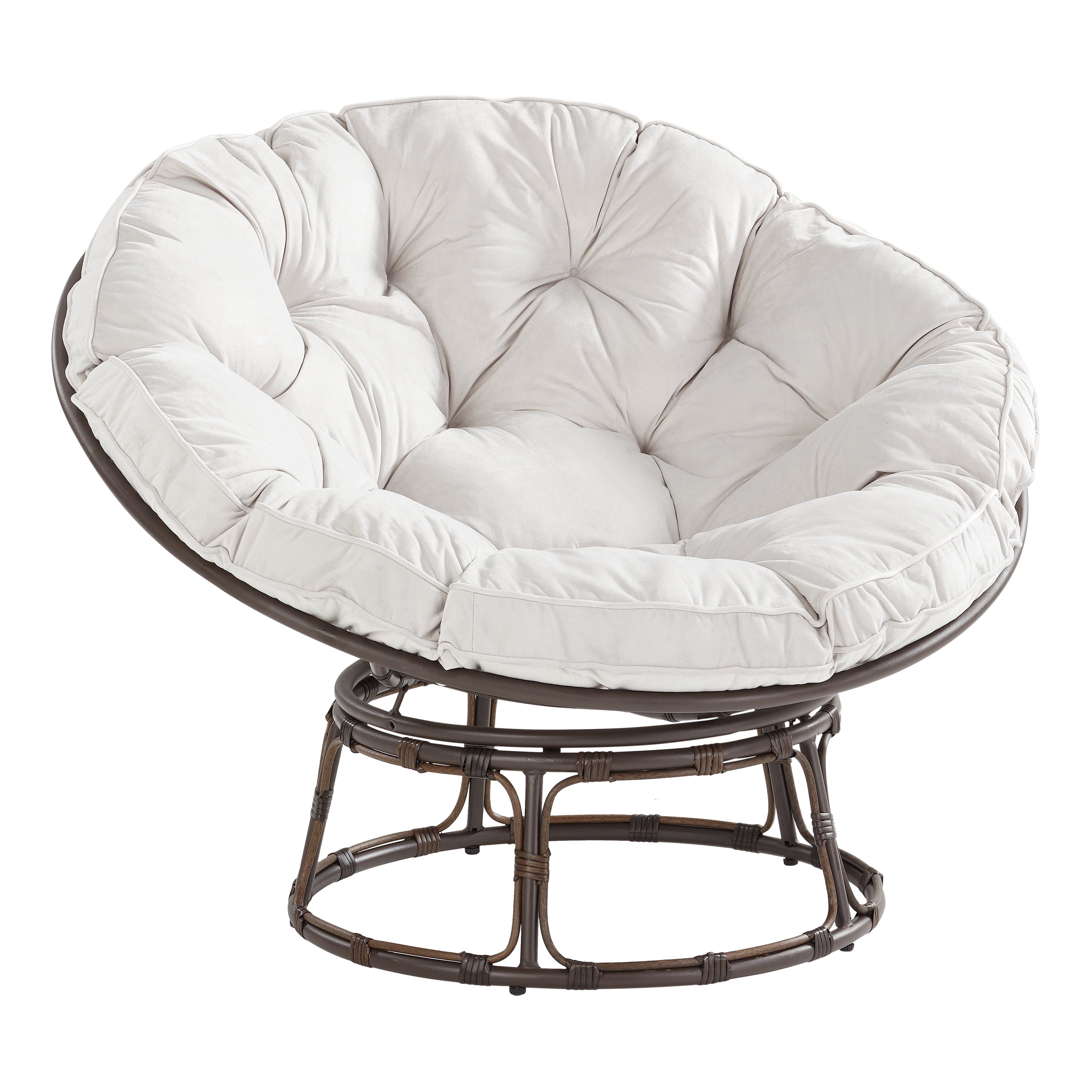 Better Homes & Gardens Papasan Chair with Fabric Cushion, Pumice Gray