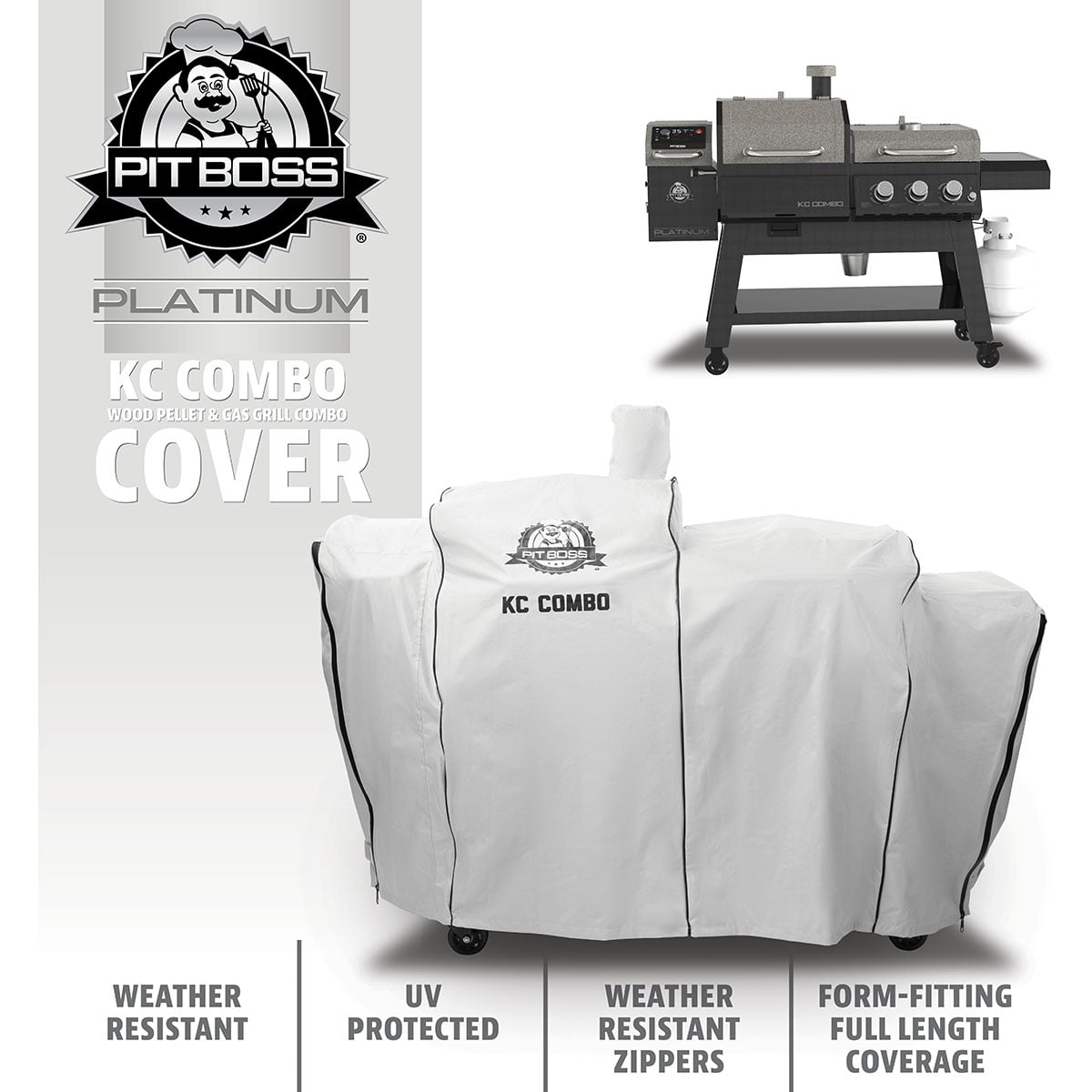 Boss Platinum KC Combo Grill Cover, Fits KC Combo Platinum Grill